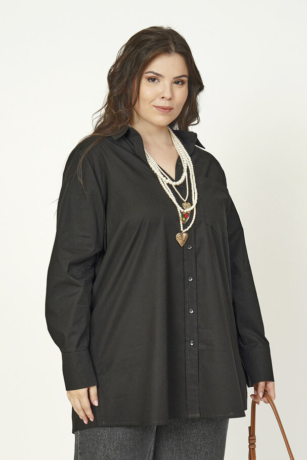 BASIC LİKRALI POPLİN GÖMLEK