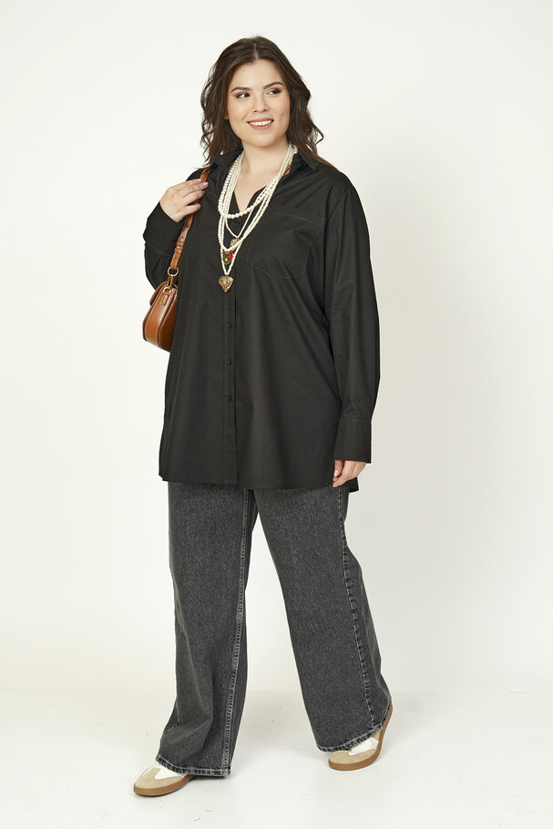 BASIC LİKRALI POPLİN GÖMLEK