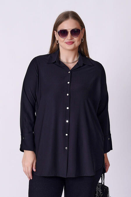 Büyük Moda - BASIC SATEN YÜZEYLİ GÖMLEK