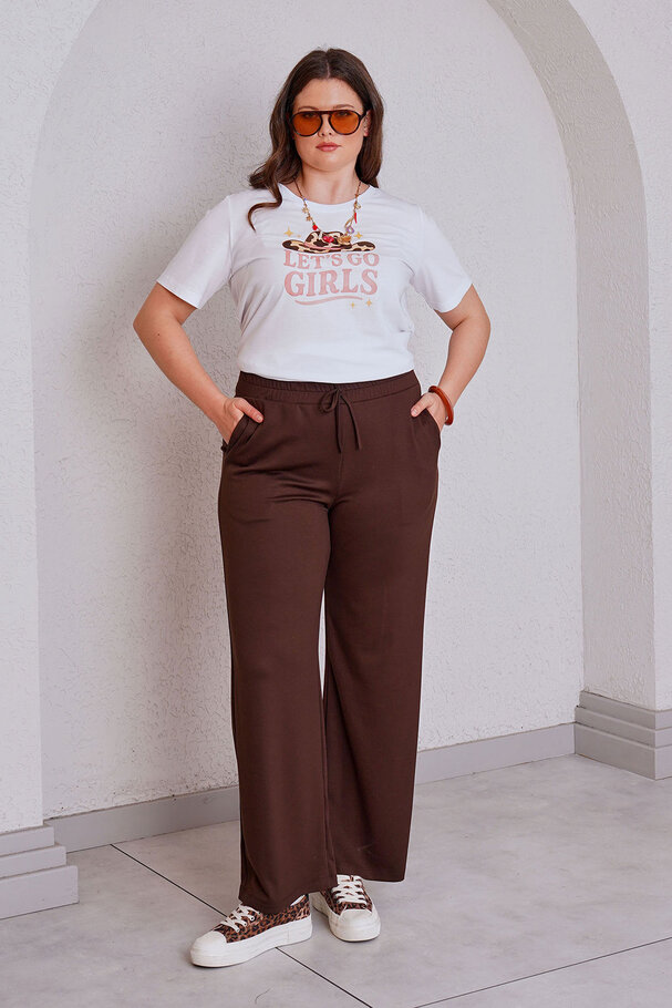 BELİ LASTİKLİ ve BAĞCIKLI GENİŞ PAÇA MODAL PANTOLON