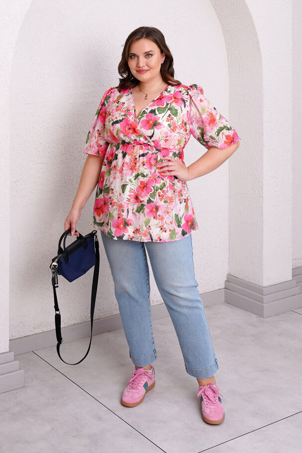 ÇİÇEK DESENLİ ASTARLI BLUZ