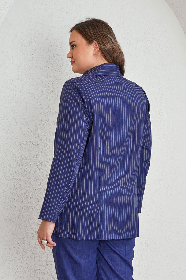 ÇİZGİLİ BLAZER CEKET - PANTOLON TAKIM 