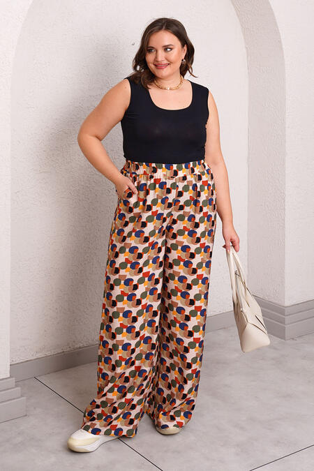 54711 - DESENLİ DÖKÜMLÜ PANTOLON