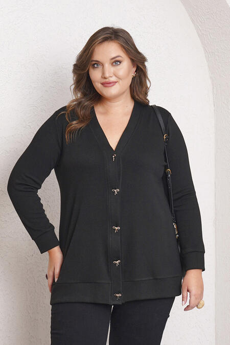 54391 - FİYONK AKSESUARLI TRİKO HIRKA