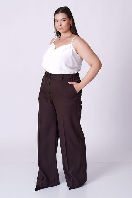 Büyük Moda - GENİŞ PAÇA KUMAŞ PANTOLON (1)