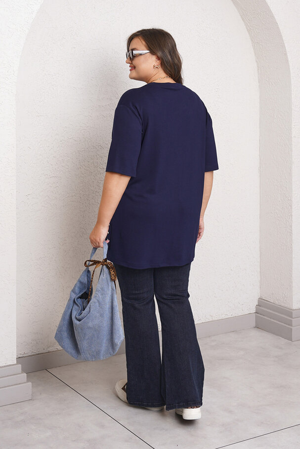 HAPPY TAŞ BASKILI MODAL TİŞÖRT