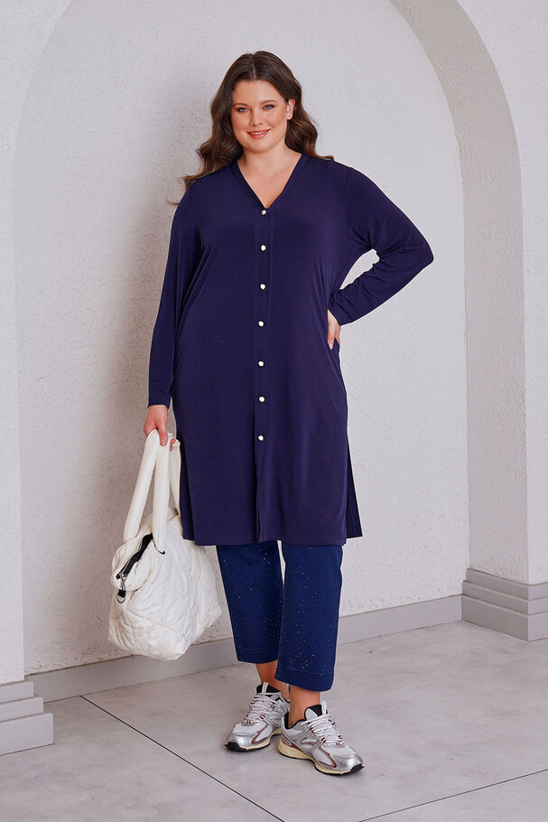 İNCİ DÜĞME DETAYLI BASIC HIRKA