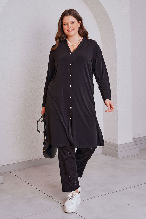İNCİ DÜĞME DETAYLI BASIC HIRKA