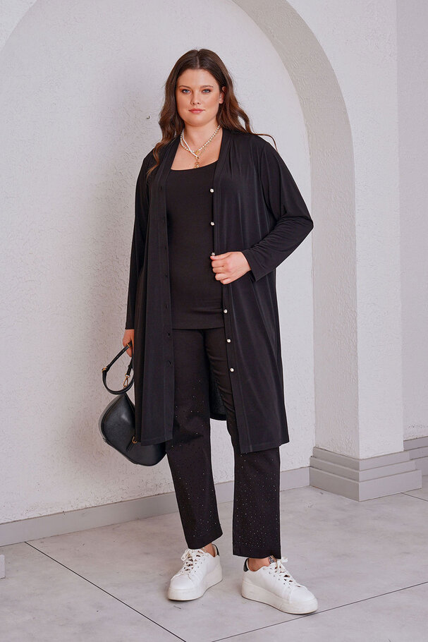 İNCİ DÜĞME DETAYLI BASIC HIRKA