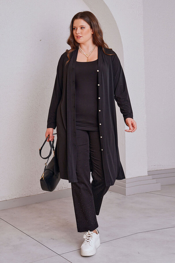 İNCİ DÜĞME DETAYLI BASIC HIRKA