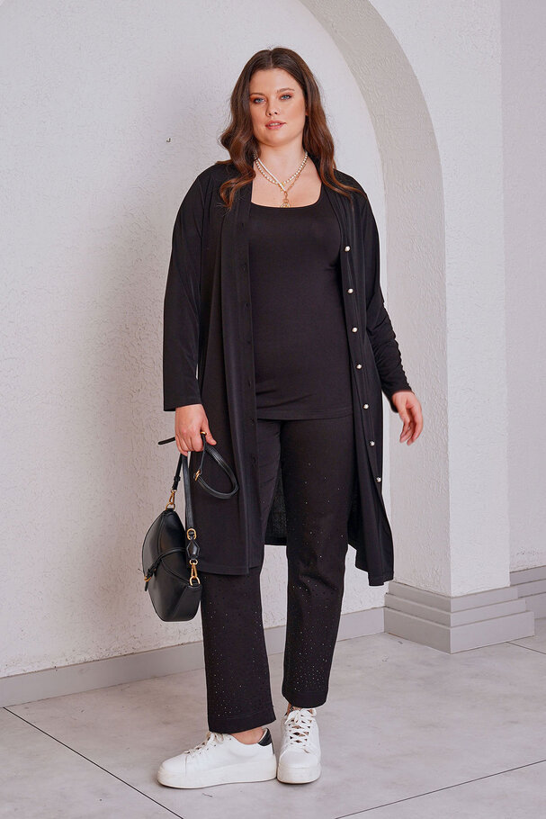 İNCİ DÜĞME DETAYLI BASIC HIRKA