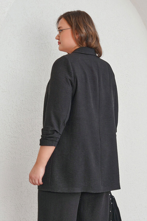 KETEN EFEKTLİ BLAZER CEKET
