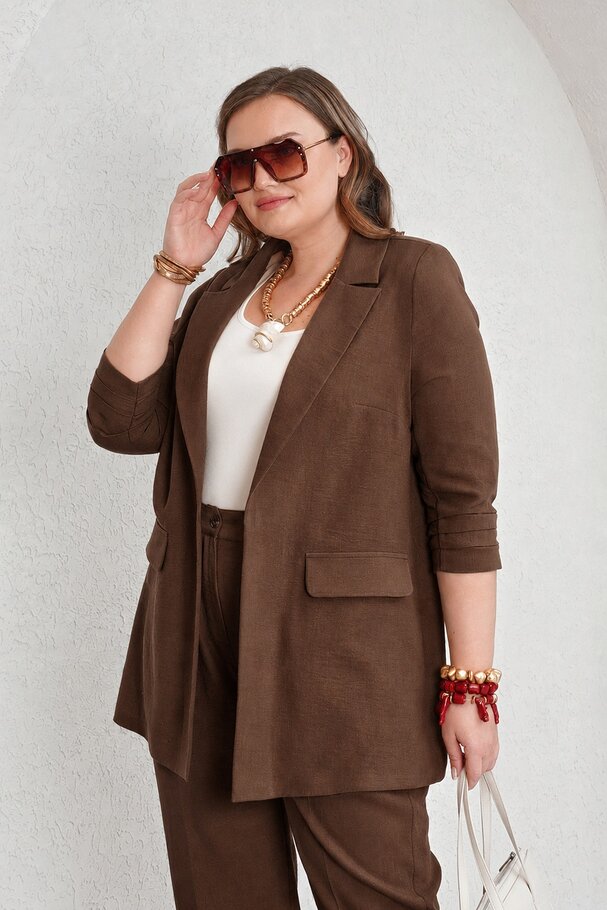 KETEN EFEKTLİ BLAZER CEKET