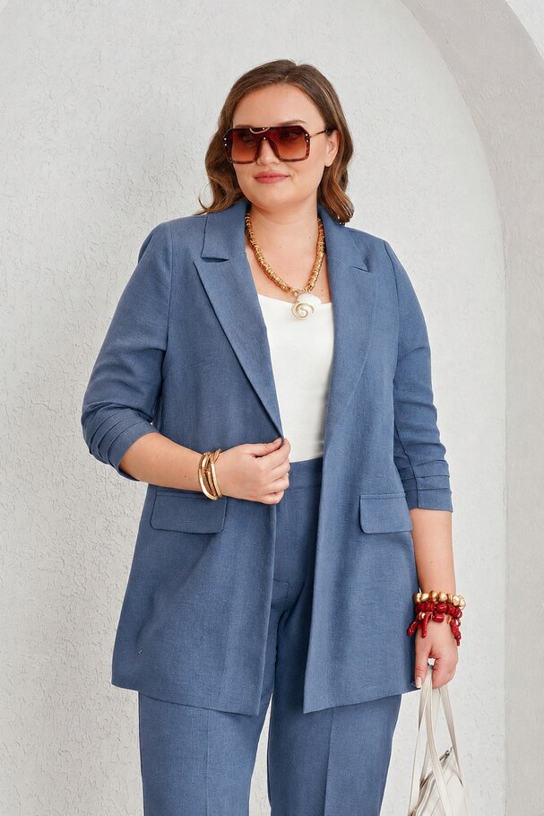 KETEN EFEKTLİ BLAZER CEKET