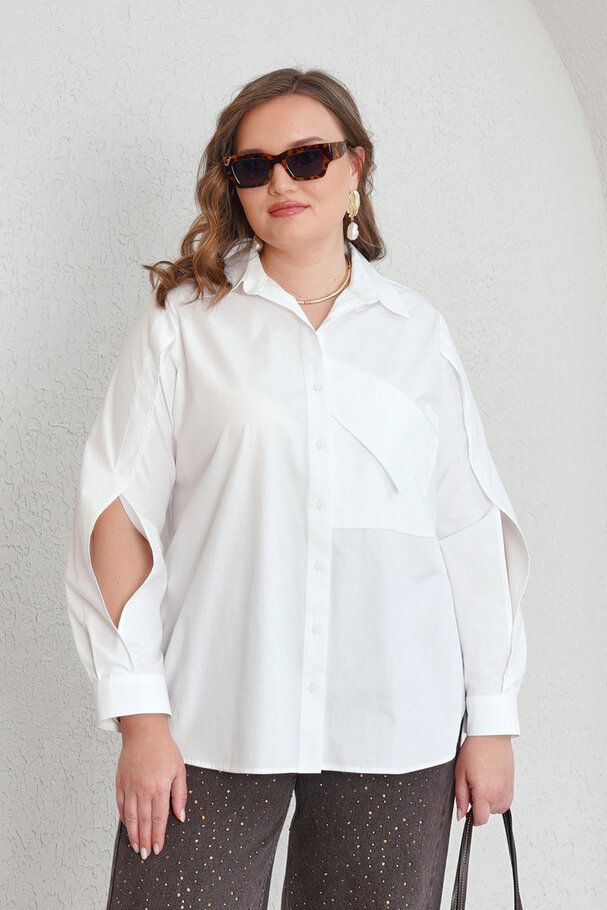 KOL DETAYLI PAMUK GÖMLEK