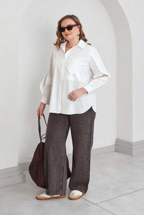 KOL DETAYLI PAMUK GÖMLEK