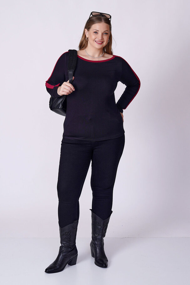 KONTRAST BİYE DETAYLI ESNEK BODY/TİŞÖRT