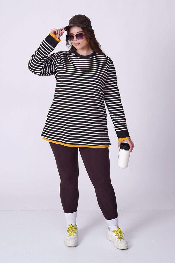 KONTRAST ÇİZGİLİ SWEATSHIRT