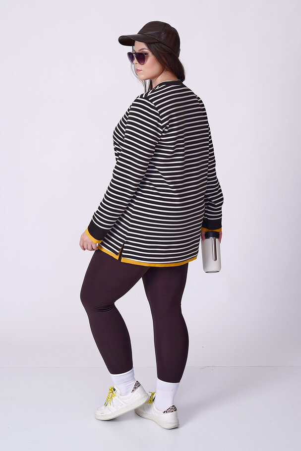 KONTRAST ÇİZGİLİ SWEATSHIRT