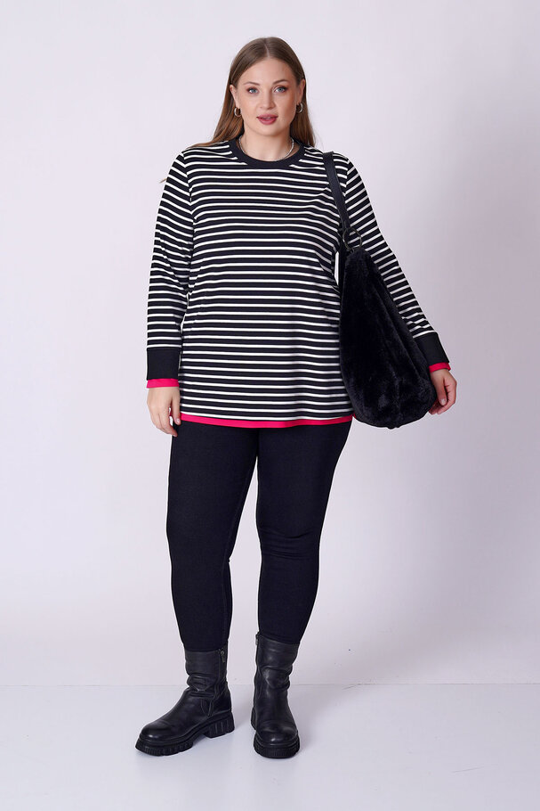 KONTRAST ÇİZGİLİ SWEATSHIRT