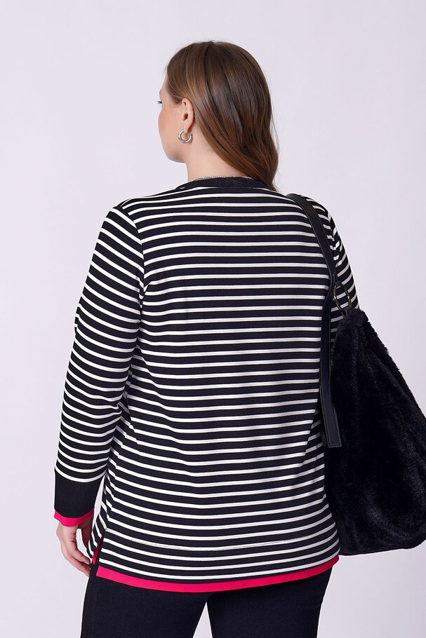 KONTRAST ÇİZGİLİ SWEATSHIRT