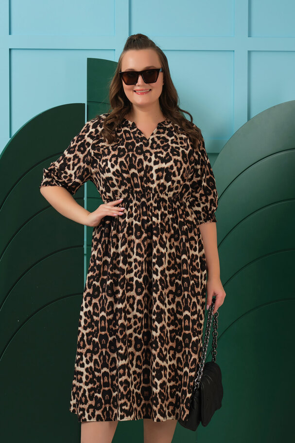 LEOPAR DESENLİ ELBİSE