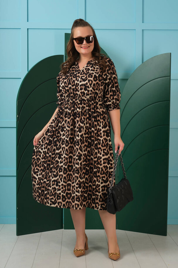 LEOPAR DESENLİ ELBİSE