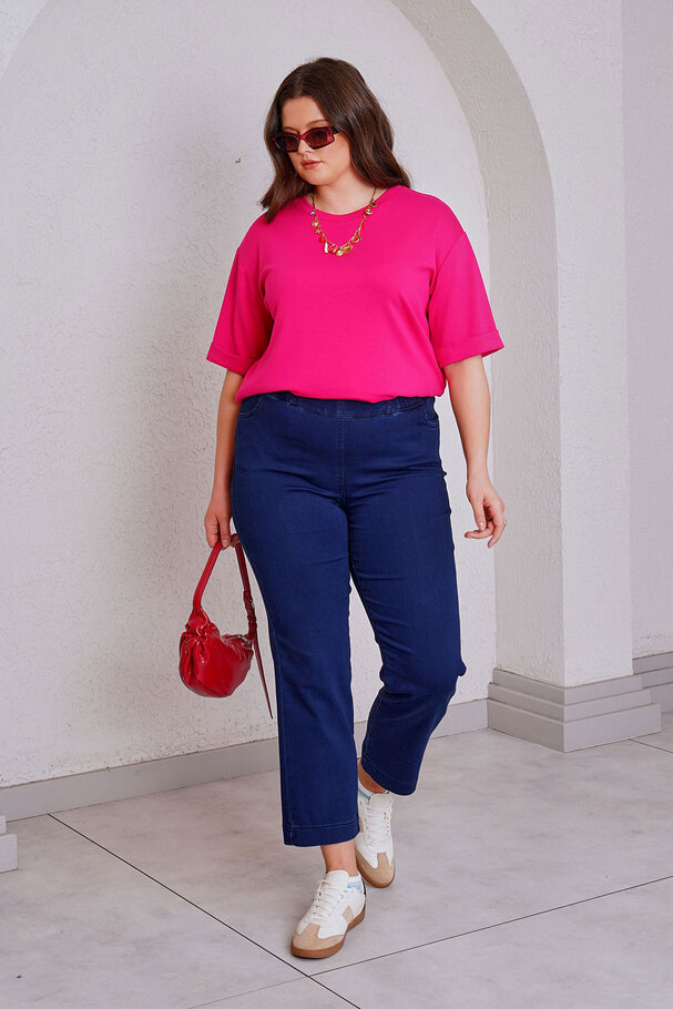 LİKRALI BELİ LASTİKLİ MOM JEAN 