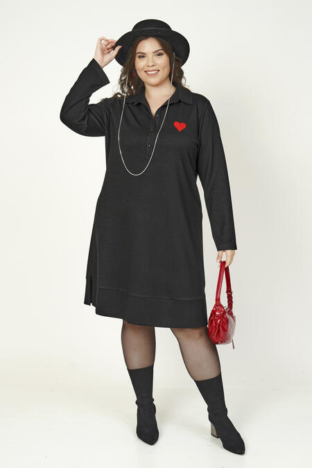 54243 - MODAL KALP NAKIŞLI ELBİSE