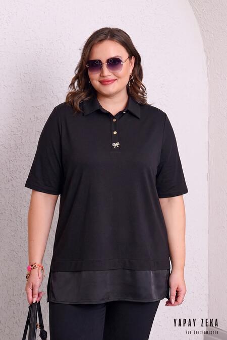 54161 - MODAL POLO YAKA SATEN MİXLİ TİŞÖRT