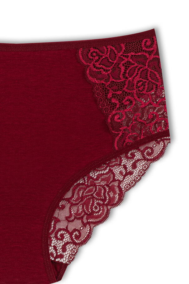 PAMUKLU ÖN VE ARKA DANTEL DETAYLI KÜLOT