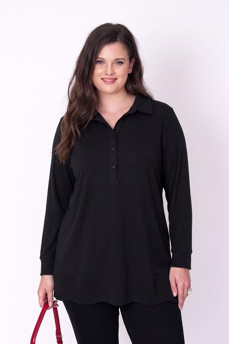 54356 - POLO YAKA İNCE TRİKO BLUZ