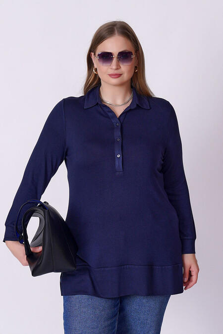 54356 - POLO YAKA İNCE TRİKO BLUZ