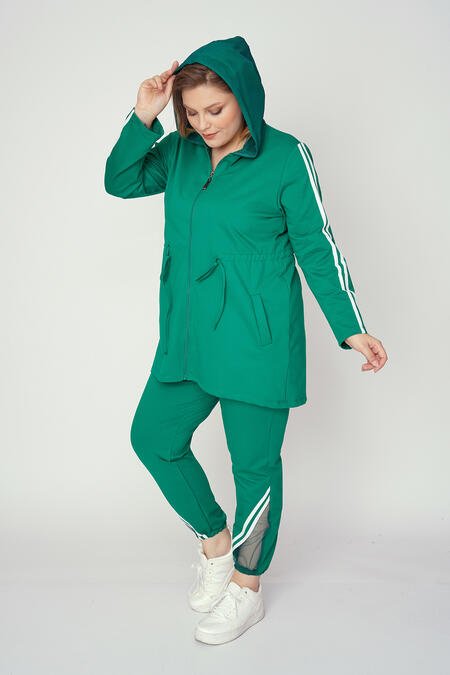 Femina - ŞERİTLİ VE TÜL DETAYLI EŞOFMAN TAKIMI