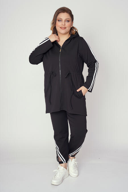 Femina - ŞERİTLİ VE TÜL DETAYLI EŞOFMAN TAKIMI (1)