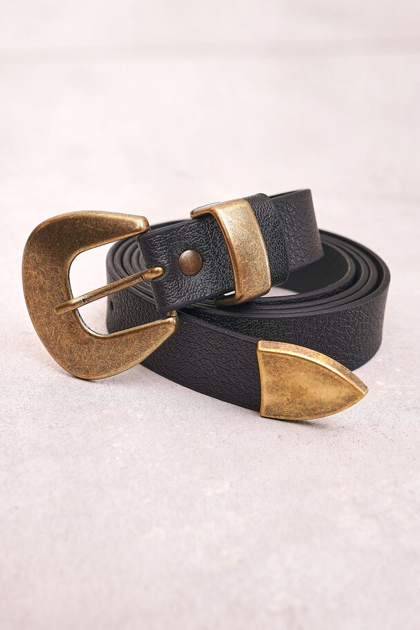 VINTAGE METAL TOKALI SUNİ DERİ KEMER