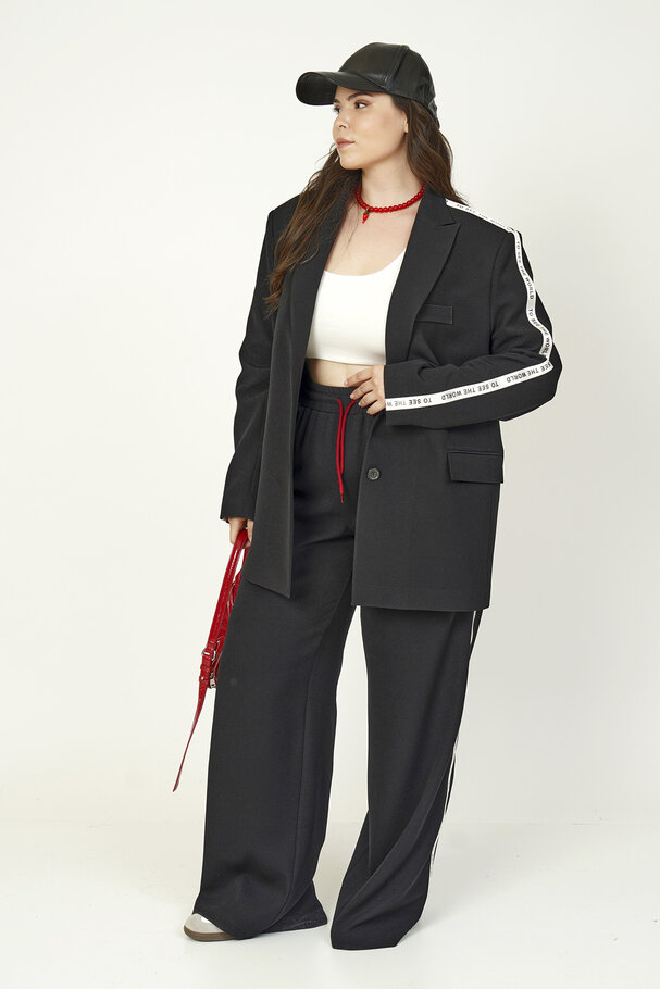 YANI ŞERİT DETAYLI BLAZER CEKET