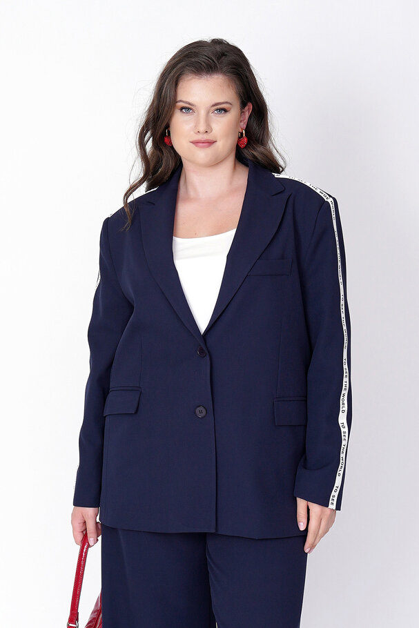 YANI ŞERİT DETAYLI BLAZER CEKET