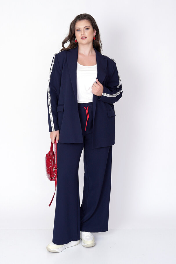 YANI ŞERİTLİ GENİŞ PAÇA PANTOLON