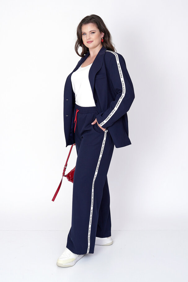 YANI ŞERİTLİ GENİŞ PAÇA PANTOLON