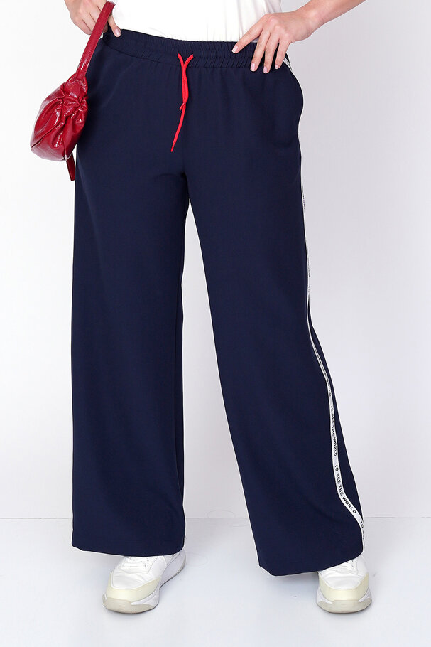 YANI ŞERİTLİ GENİŞ PAÇA PANTOLON