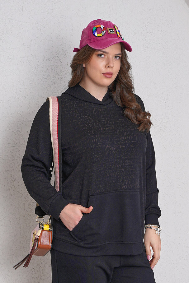 YAZI DETAYLI MODAL EŞOFMAN TAKIMI