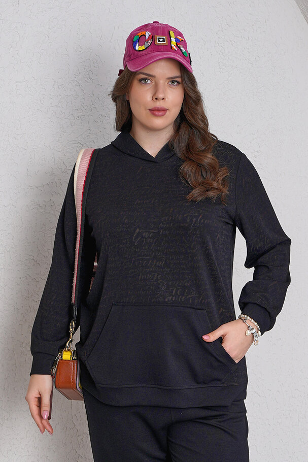 YAZI DETAYLI MODAL EŞOFMAN TAKIMI