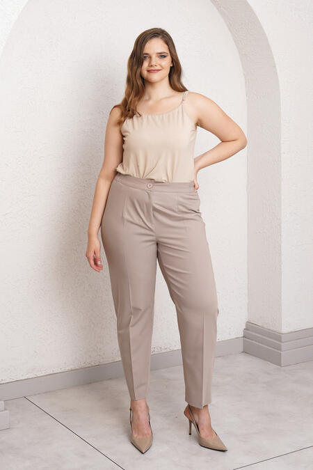 64998 - YÜKSEK BEL BORU PAÇA KUMAŞ PANTOLON