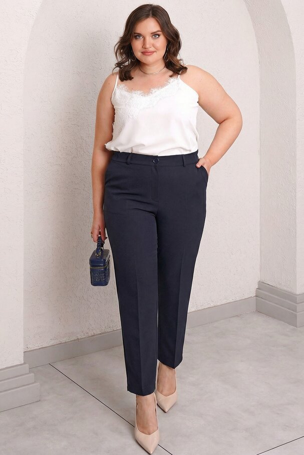 YÜKSEK BEL HAVUÇ KESİM KUMAŞ PANTOLON