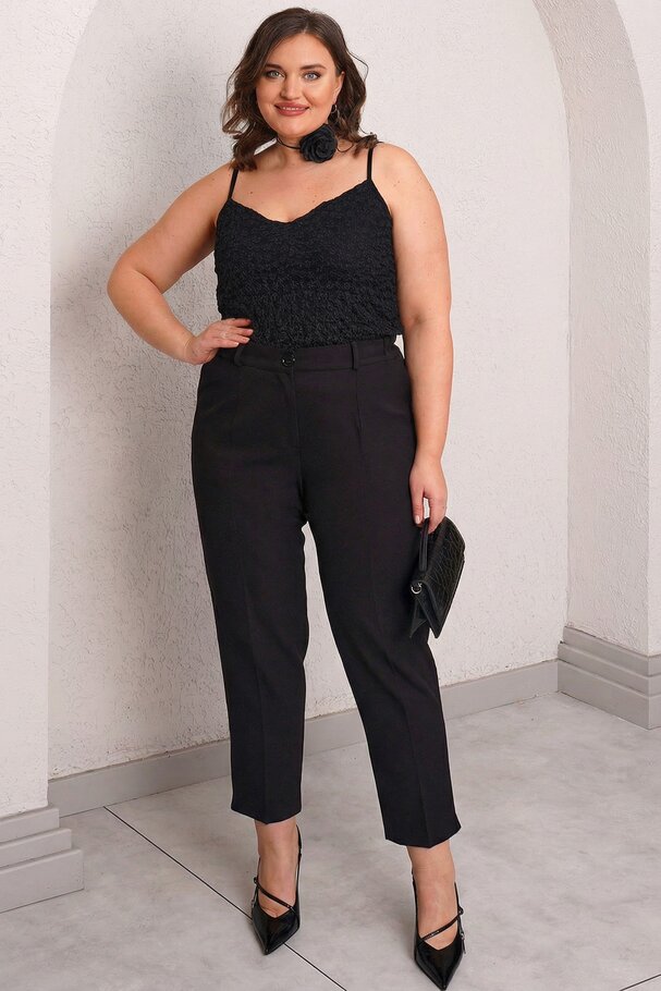 YÜKSEK BEL HAVUÇ KESİM KUMAŞ PANTOLON