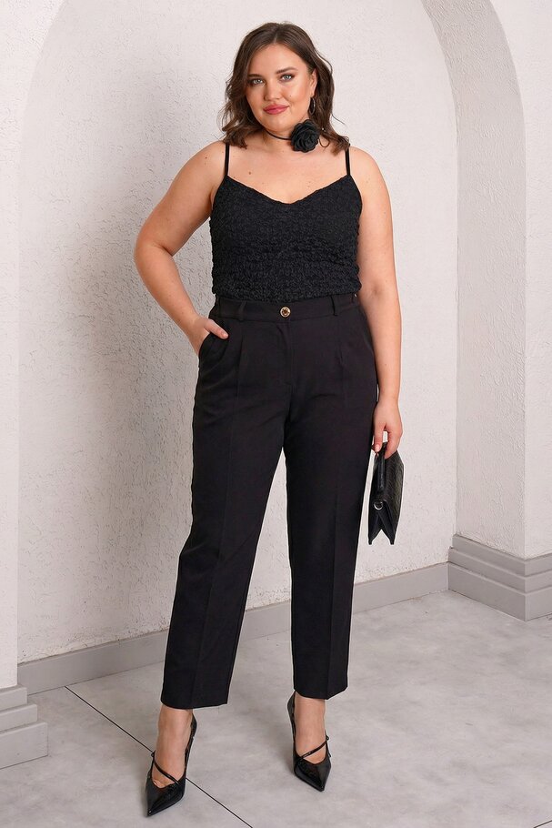 YÜKSEK BEL HAVUÇ KUMAŞ PANTOLON