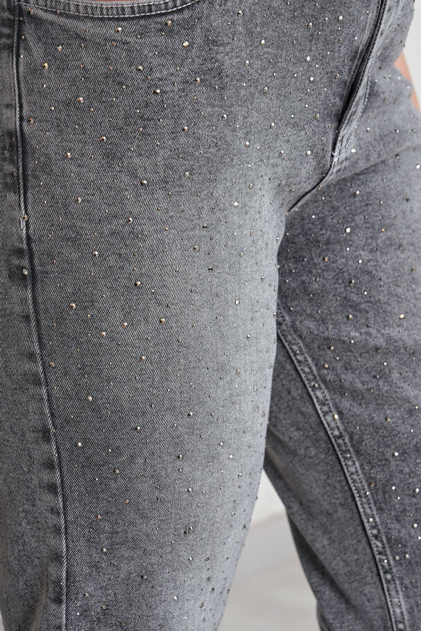 YÜKSEK BEL TAŞLI MOM JEAN