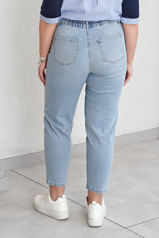 YÜKSEK BEL TAŞLI MOM JEAN