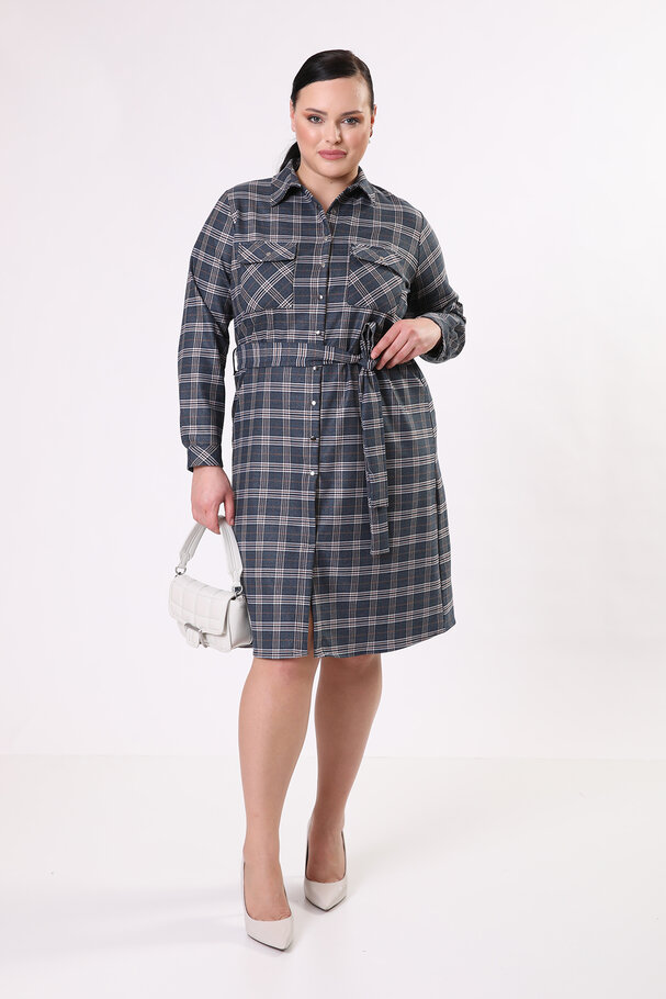 CHECKED SHIRT DRESS